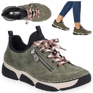 Półbuty damskie - Rieker Sportowe Sneakersy 41 sznurowane półbuty damskie płaskie wsuwane - miniaturka - grafika 1