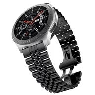 Akcesoria do smartwatchy - Cadorabo Bransoleta ze stali nierdzewnej 20mm kompatybilny z Samsung Galaxy Watch 42mm / 3 / 4 / 5 / Sport w CZARNY - Wymienna opaska do Huawei Watc.. - miniaturka - grafika 1
