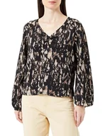 Koszulki i topy damskie - VICAIA LOA dekolt w serek L/S Top/SU, Czarny/Aop: loa, XL - miniaturka - grafika 1