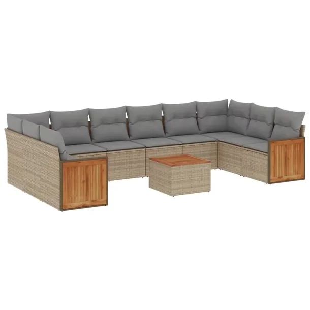 Zestaw mebli ogrodowych modułowych beżowy rattan PE, wymiary: 62x62x69 cm