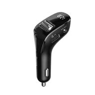 Ładowarki samochodowe - Baseus F40 nadajnik transmiter FM audio Bluetooth port AUX ładowarka samochodowa 2x USB 15W 2A czarny (CCF40-A01) CCF40-A01 - miniaturka - grafika 1