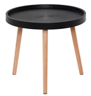 Ławy i stoliki kawowe - Stolik kawowy okrągły nowoczesny czarny śr. 50 cm - miniaturka - grafika 1