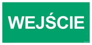 AC036 WEJŚCIE, PS - PŁYTA PCV 1MM FOTOLUMINESCENCYJNA; (200X100MM) - Systemy ekspozycyjne i znaki informacyjne - miniaturka - grafika 1