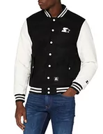 Kurtki męskie - Starter Black Label Męska kurtka College, męska kurtka College w kolorze czarnym/białym, rozmiar S do XXL, czarny/biały, XXL - miniaturka - grafika 1