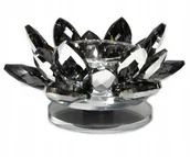 Świeczniki - Świecznik na nodze kryształowy LOTOS BLACK GLAMOUR 10x6cm obracany - miniaturka - grafika 1