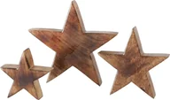 Ozdoby bożonarodzeniowe - 3-częściowy zestaw dekoracyjnych stojących gwiazdek Clozzy wykonanych z drewna 10-18 cm Dekoracja świąteczna Adwent - miniaturka - grafika 1