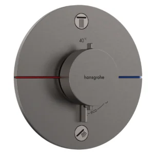 HANSGROHE 15554340 ShowerSelect Comfort S Bateria termostatyczna, podtynkowa do 2 odbiorników Czarny Chrom Szczotkowany - Baterie podtynkowe - miniaturka - grafika 1
