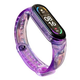 Zamienna silikonowa opaska pasek bransoleta bransoletka do Xiaomi Mi Band 6 / 5 fioletowy - Akcesoria do smartwatchy - miniaturka - grafika 1