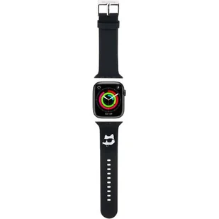 Karl Lagerfeld Pasek KLAWMSLCNK Apple Watch 38/40/41mm czarny/black strap 3D Rubber Choupette Heads - Akcesoria do smartwatchy - miniaturka - grafika 1