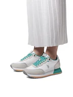Trampki damskie - U.S. Polo Assn. Sneakersy w kolorze biało-turkusowym - miniaturka - grafika 1
