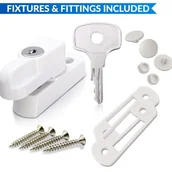 Zawiasy, okucia i inne akcesoria - Zamki do drzwi i okien do drzwi, okien PCV i drzwi francuskich, zamki ramowe do drzwi i okien z podwójnymi drzwiami - miniaturka - grafika 1