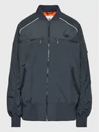 Kurtki damskie - adidas Kurtka bomber HK5233 Szary Oversize - miniaturka - grafika 1