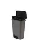 Kosze na śmieci - CURVER KOSZ NA ŚMIECI Z PEDAŁEM 23+23L /CIEMNY SZARY/ CZARNY - miniaturka - grafika 1