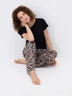 Moda i Uroda OUTLET - Reserved - Dwuczęściowa piżama ze zwierzęcym nadrukiem - czarny - miniaturka - grafika 1