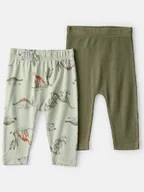 Spodenki dla niemowląt - carter's Legginsy (2 szt.) w kolorze khaki - miniaturka - grafika 1