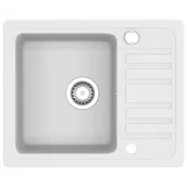 Zlewozmywaki - Biały granitowy zlewozmywak z ociekaczem W9-T25 - miniaturka - grafika 1