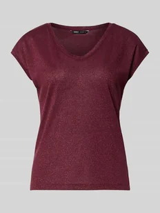 T-shirt o kroju regular fit z dodatkiem wiskozy model ‘SILVERY’ - Koszulki i topy damskie - miniaturka - grafika 1