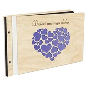 Albumy fotograficzne - Album Na Zdjęcia Plus Pierwsza Strona W Kolorze Dzień Naszego Ślubu W Drewnianej Oprawie Z Czarnymi Kartami Z Grawerem Personalizowany Prezent Ślubny - miniaturka - grafika 1