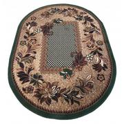 Dywany - Zielono-brązowy owalny dywan w kwiaty - Malkon - miniaturka - grafika 1