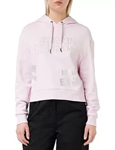 Armani Exchange Damska bluza z kapturem, Big Front Logo Hooded Sustainable, ilusion, S, iluzja, S - Bluzy damskie - miniaturka - grafika 1