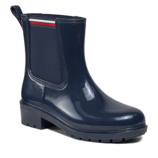 Kalosze Tommy Hilfiger Essential Corporate FW0FW07762 Space Blue DW6 - Kalosze damskie - miniaturka - grafika 1