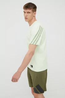 Koszulki męskie - Adidas Performance Performance t-shirt męski kolor zielony gładki - grafika 1