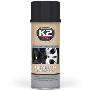 K2 Melle COLOR FLEX 400ml czarny połysk guma w sprayu L343CP - Płyny eksploatacyjne do aut - miniaturka - grafika 1