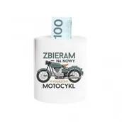 Skarbonki - Skarbonka Koszulkowy Zbieram na nowy wymarzony motocykl, 8,2x9 cm - miniaturka - grafika 1