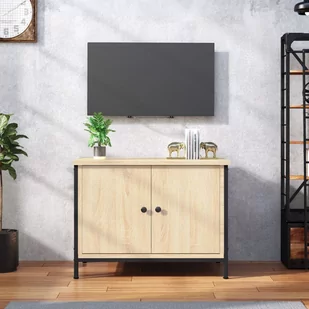 vidaXL Szafka TV z drzwiczkami, dąb sonoma, 60x35x45 cm - Szafki RTV - miniaturka - grafika 1