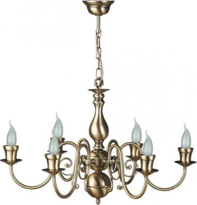 Lampa wisząca Solar Żyrandol z mosiądzu ŚWIECA 6 płomienny