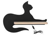 Lampy ścienne - Candellux Lampa kinkiet ścienny 5W LED Cat Kids czarny z przewodem 21-26002 21-26002 - miniaturka - grafika 1
