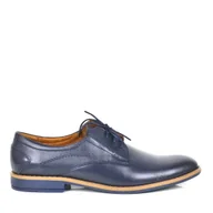 Półbuty męskie - PÓŁBUTY WIZYTOWE ZE SKÓRY NIKOL 640 GRANATOWE - miniaturka - grafika 1