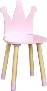 Elior Różowe krzesło dziecięce korona - Nilli - Krzesełka i taborety dla dzieci - miniaturka - grafika 1