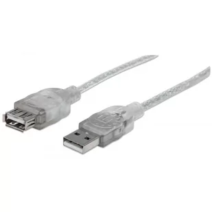 Manhattan Kabel USB a-a m/f 3m (srebrny) 340496 - Kable USB - miniaturka - grafika 1