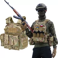 Odzież taktyczna i umundurowanie - Kamizelka taktyczna typu Plate Carrier na wkłady balistyczne Molle System Magazin Pouch Radio Pouch Dumo Pouch - Multicam RATY 0% | PayPo | GRATIS WYSYŁKA | ZWROT DO 100 DNI - miniaturka - grafika 1