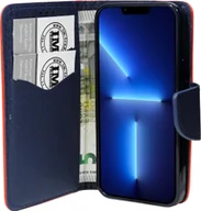 Portfele - cofi1453® Etui książkowe "Fancy" kompatybilne z iPhone 13 Pro Max etui na telefon etui portfelowe pokrowiec ochronny z funkcją podstawki, miejsce na kartę czerwono-niebieski - miniaturka - grafika 1