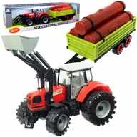 Samochody i pojazdy dla dzieci - Duży Traktor z Przyczepą Ciągnik NAPĘD Ruchome elementy Otwierane drzwi - miniaturka - grafika 1