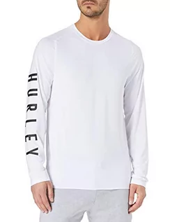 Koszulki męskie - Hurley Hurley Męska koszulka M Graphic Pack Hybrid Ls Tee Rash Guard biały biały 50 MAT0000520 - grafika 1