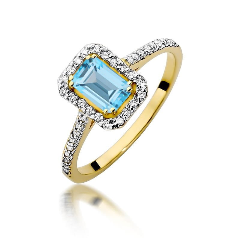 Złoty pierścionek Topaz 0,65ct żółte złoto pr. 585
