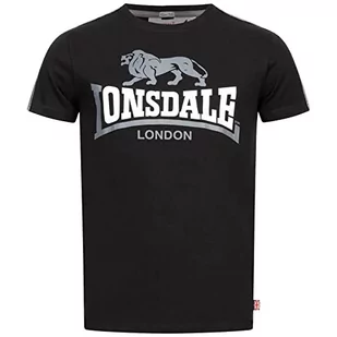 Lonsdale Męski t-shirt Bulverhythe, czarny/biały/szary., 3XL - Koszulki męskie - miniaturka - grafika 1