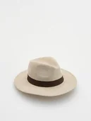 Czapki męskie - Reserved - Kapelusz z lnem - beżowy - miniaturka - grafika 1