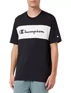 Koszulki męskie - Champion T-shirt męski z logo Piping Block, czarny, XS - grafika 1