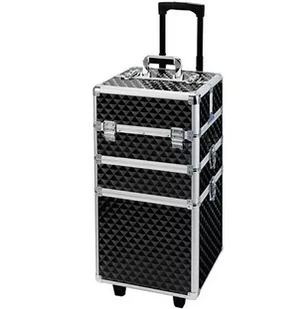 CA19B Kufer na kółkach 3w1 61x36x25       black-silver - Kosmetyczki, organizery i kuferki - miniaturka - grafika 2