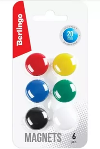 Magnesy okrągłe kolorowe 20mm 6szt - Berlingo - Magnesy - miniaturka - grafika 1