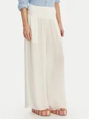 Spodnie damskie - Seafolly Spodnie materiałowe Beach Edit 55699-PA Biały Relaxed Fit - miniaturka - grafika 1