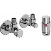 Zawory i kraniki - Mexen G00 zestaw termostatyczny kątowy z maskownicą R, chrom - W901-900-904-01 - miniaturka - grafika 1