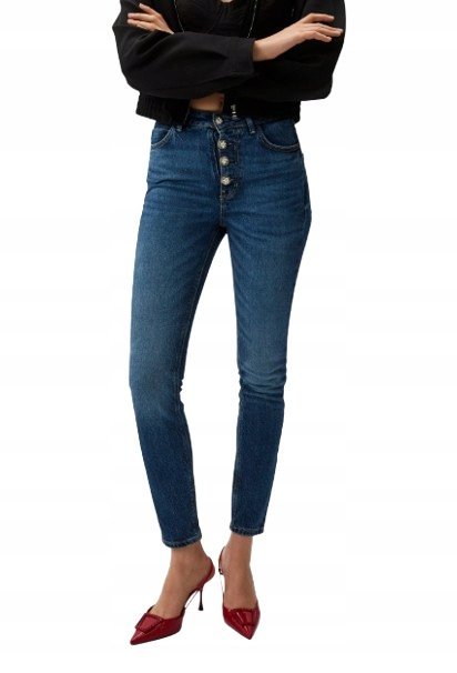 GUESS JEANSY DŻINSOWE Z WYSOKIM STANEM I PRZETARCIAMI 25/29 2CB