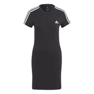 Sukienki - Damska Sukienka ADIDAS W 3S FIT T DR IC8785 – Czarny - miniaturka - grafika 1