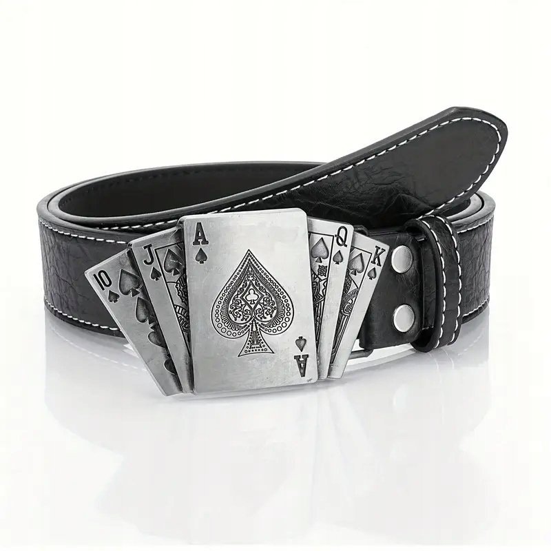 Pas pasek kowbojski KARTY POKER JOKER AS western PRZESZYCIA 125 130 cm