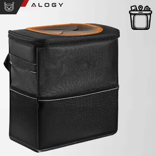 Samochodowy kosz na śmieci Organizer mini śmietnik na zagłówek fotel auta do samochodu czarny 8l torba termiczna Alogy - Pozostałe akcesoria do telefonów - miniaturka - grafika 5
